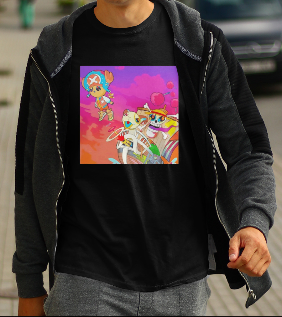 Choppers One Piece Graduation Colorful Adventure Scene T-Shirt