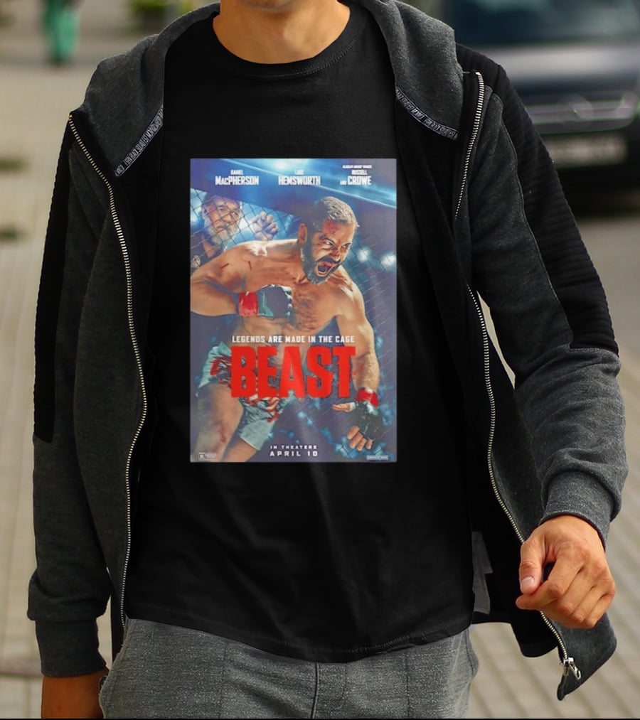 Daniel MacPherson Luke Hemsworth Russell Crowe MMA Beast Movie Legends In The Cage April 10 2026 T-Shirt