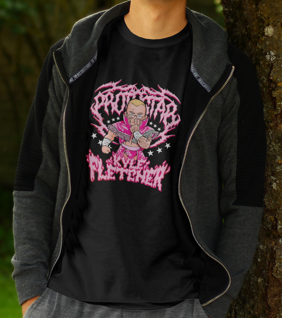 Protokid Kyle Fletcher Wrestling Pink Stars T-Shirt