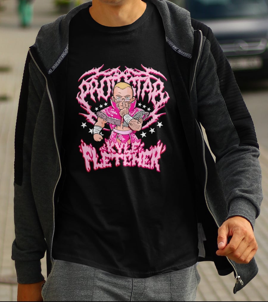 Protokid Kyle Fletcher Wrestling Pink Stars T-Shirt