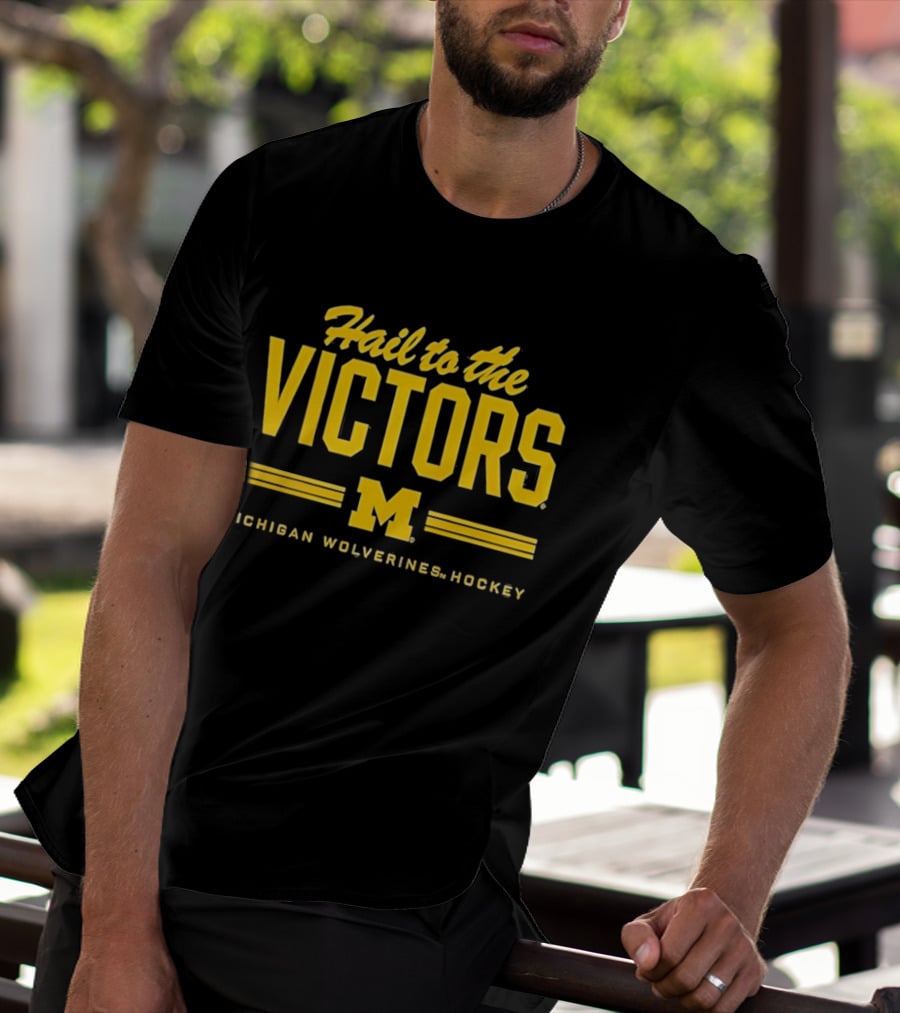 Michigan Wolverines Hockey Hail To The Victors M T-Shirt
