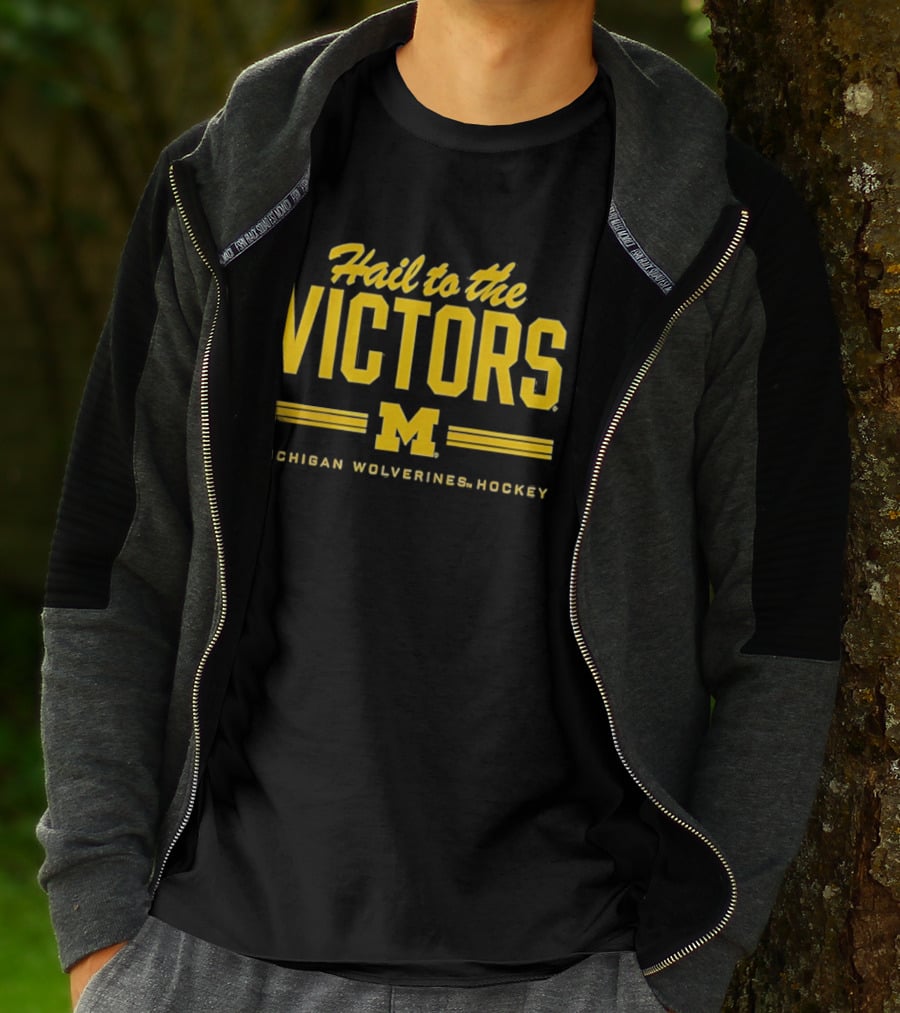 Michigan Wolverines Hockey Hail To The Victors M T-Shirt