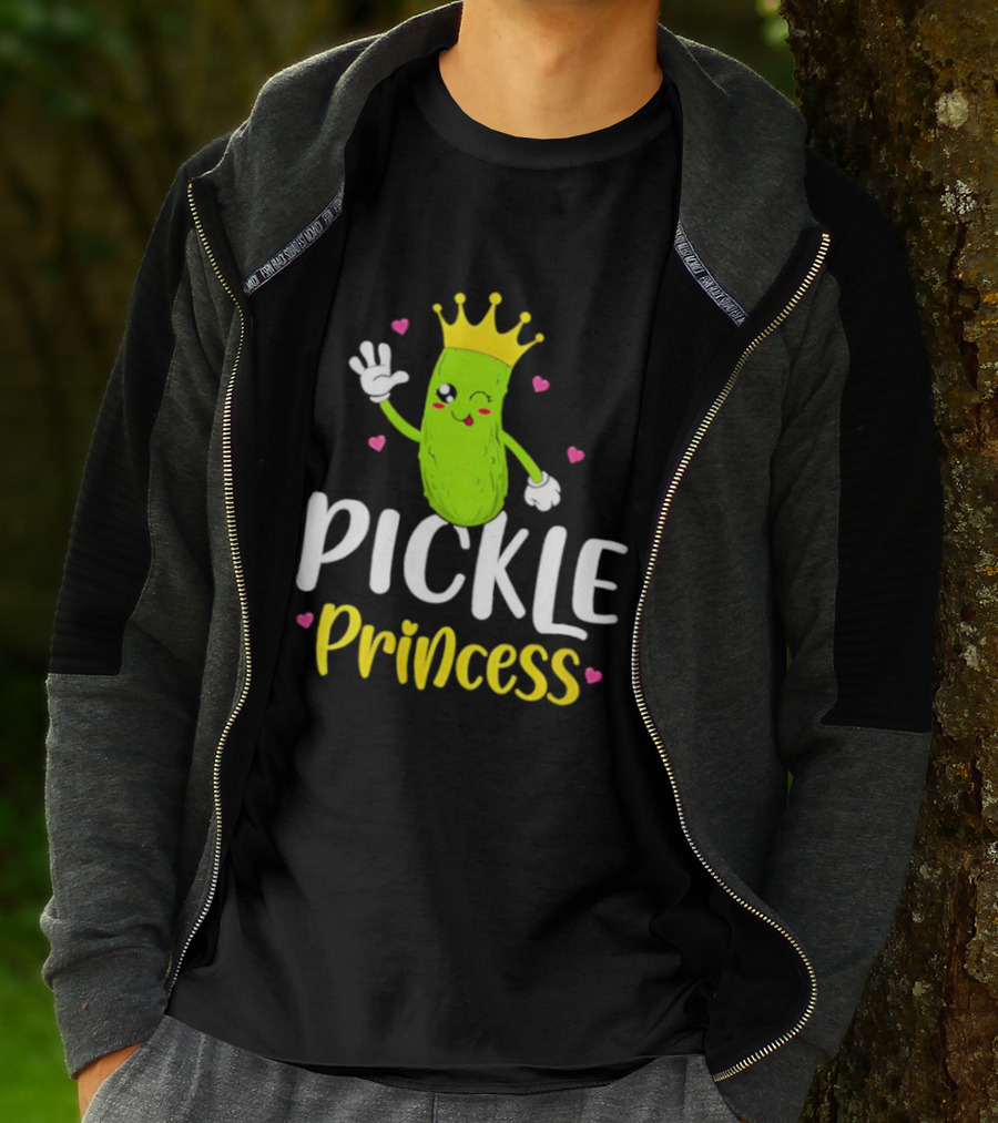 Pickle Princess Crown Cute Fun Cartoon T-Shirt