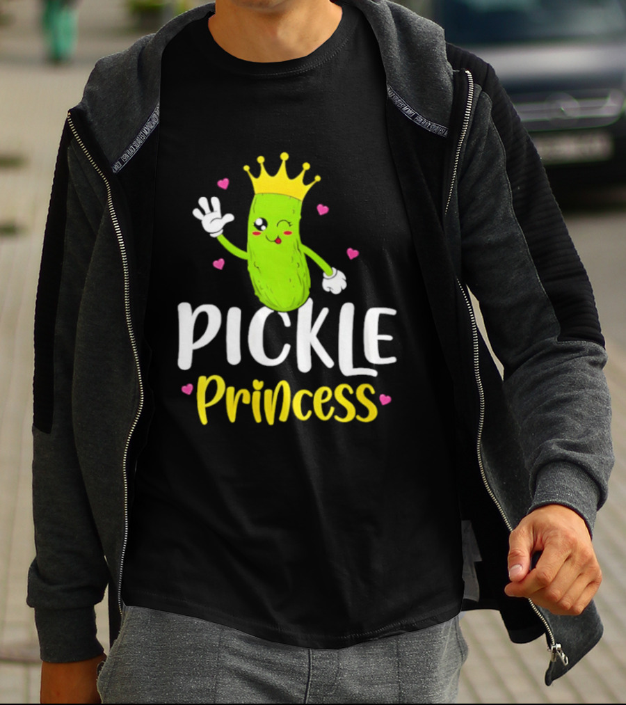 Pickle Princess Crown Cute Fun Cartoon T-Shirt