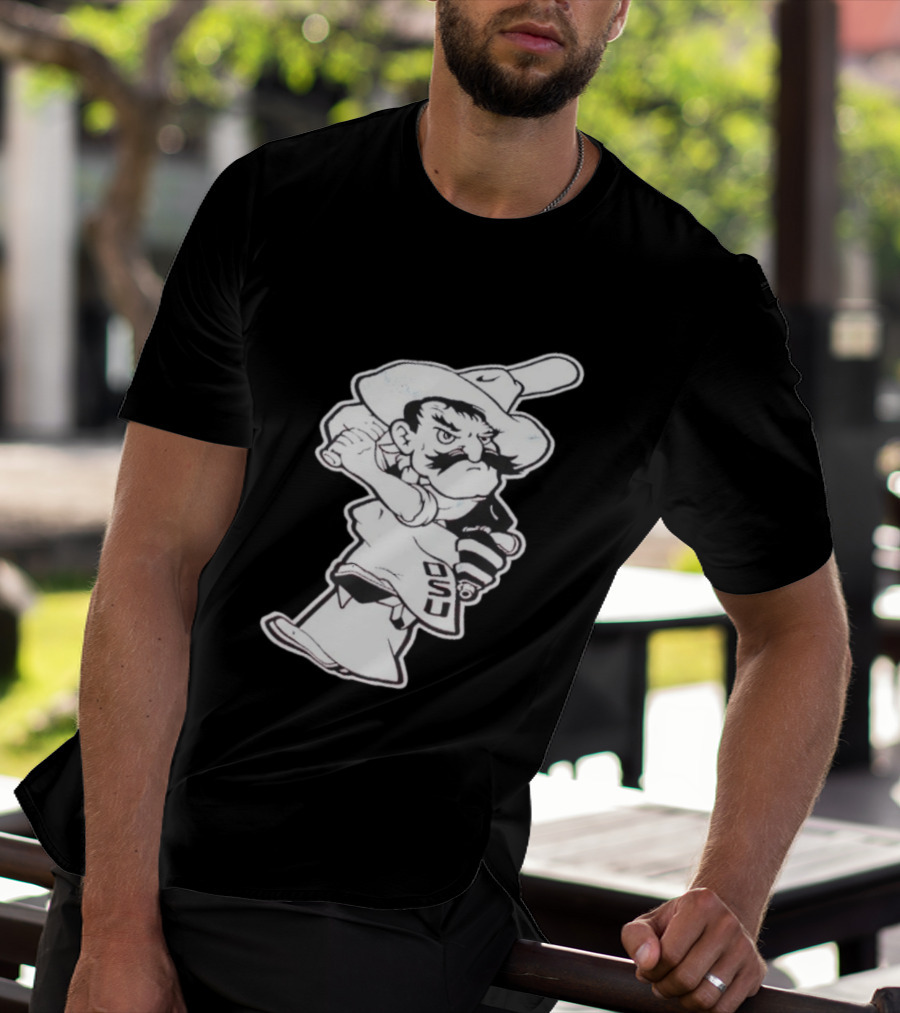 Pistol Pete Pitching OSU Cowboy Baseball T-Shirt