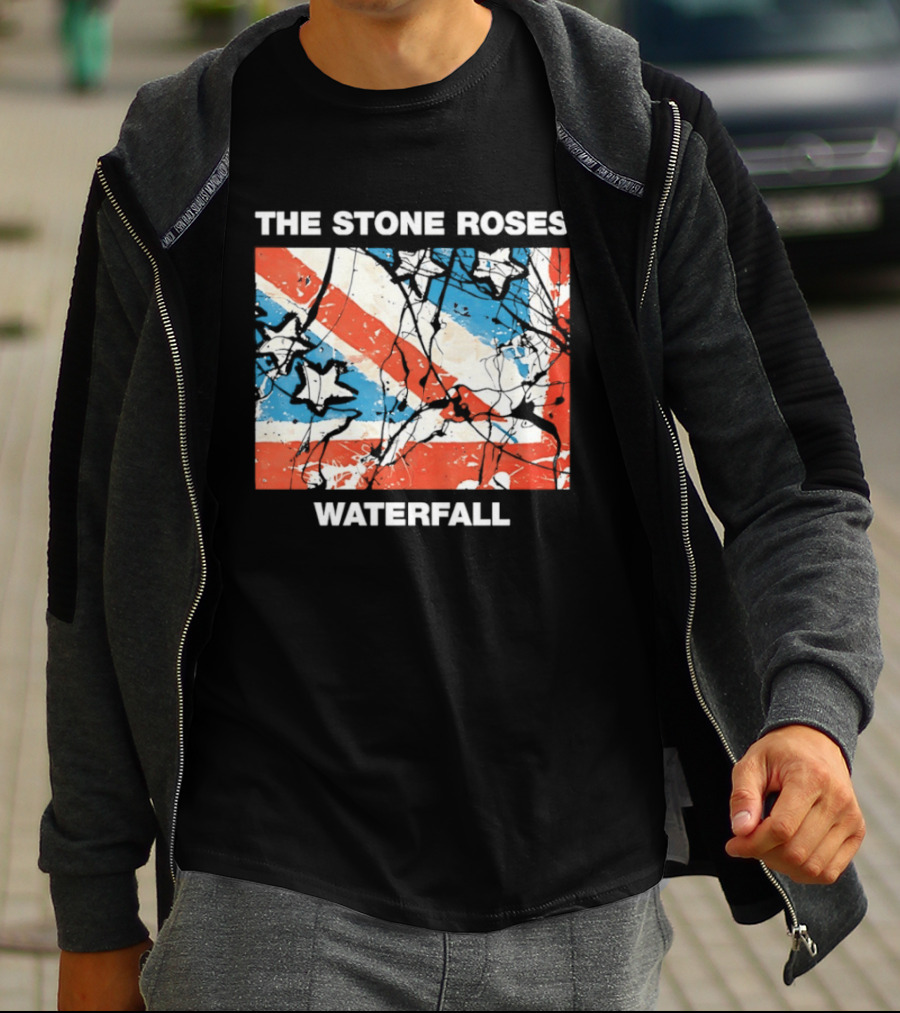 The Stone Roses Waterfall Flag Stars Union Jack T-Shirt