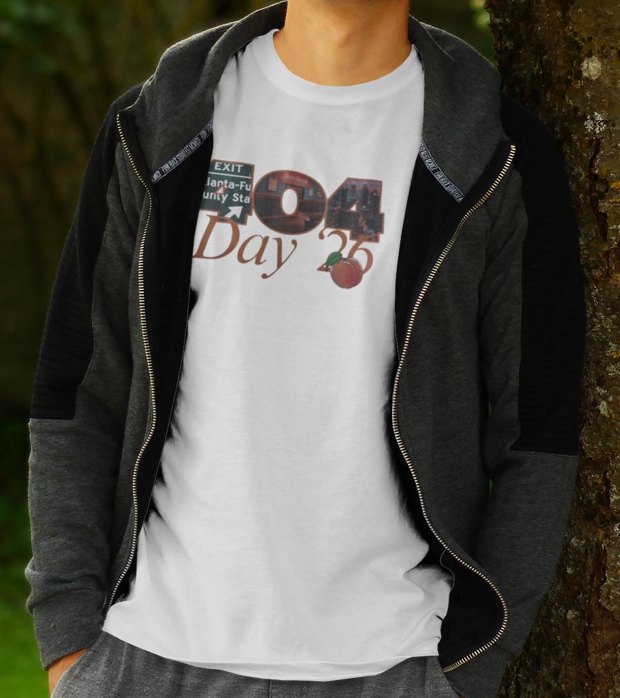 Atlanta Fulton County Peach Day 404 2025 Skate Rink Skyline T-Shirt