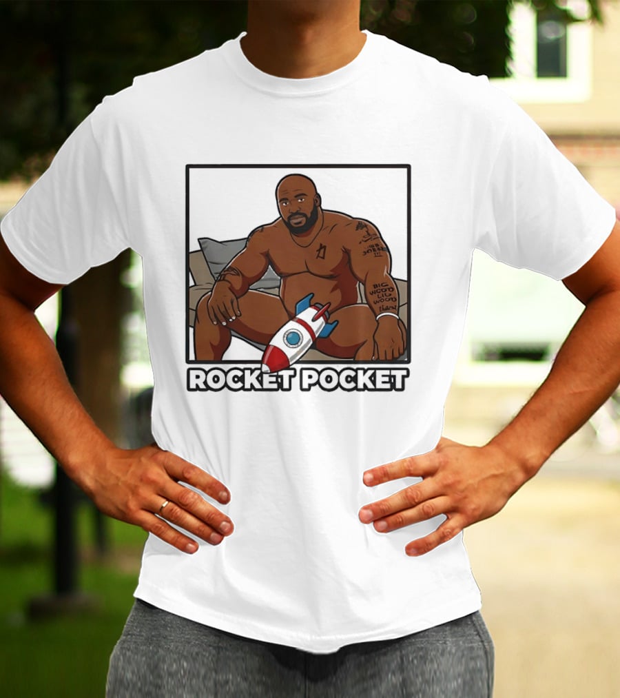 ROCKET POCKET Barry Wood Cartoon T-Shirt