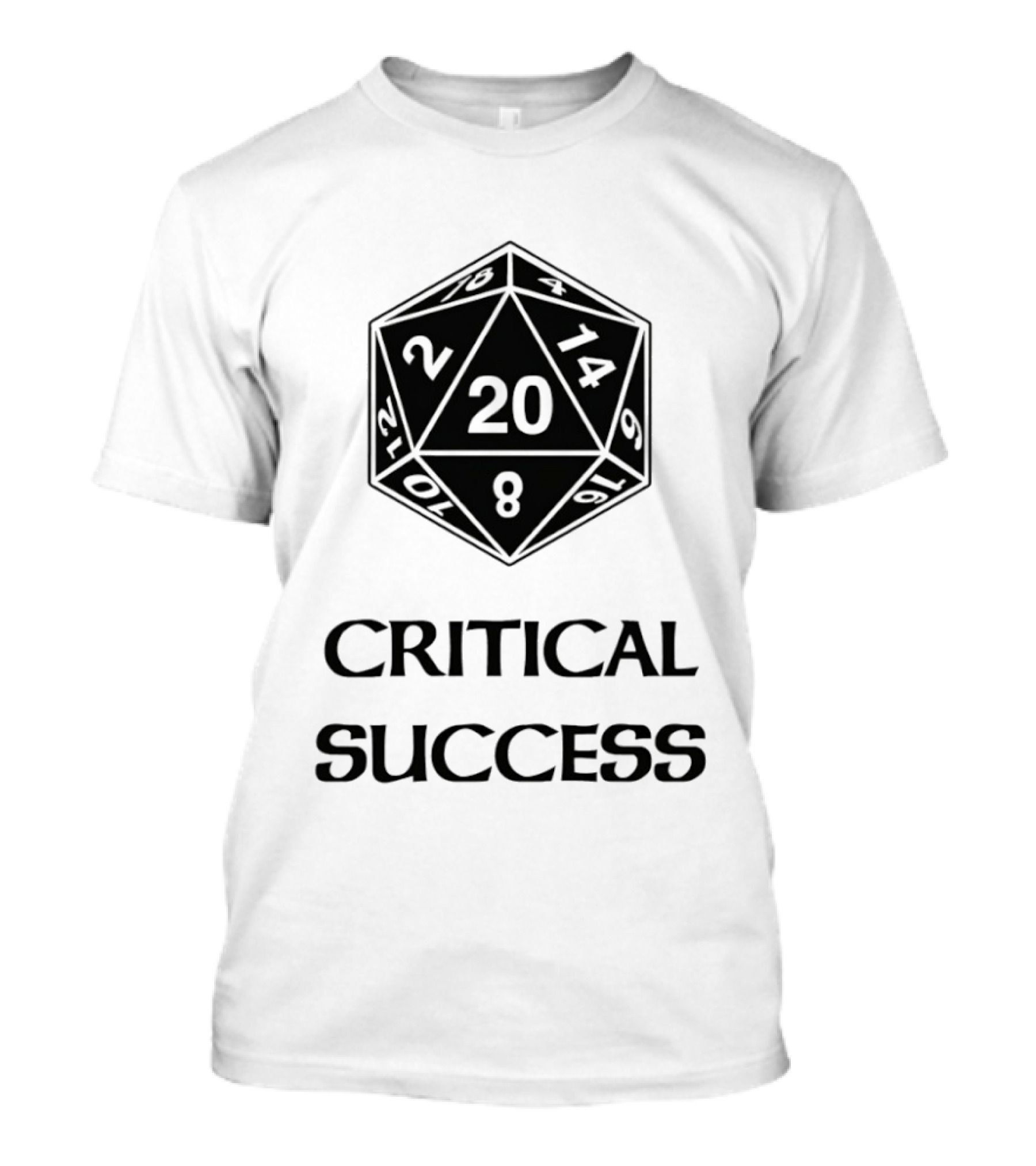 Critical Success Dungeons And Dragons Dice 20 14 2 8 T-Shirt