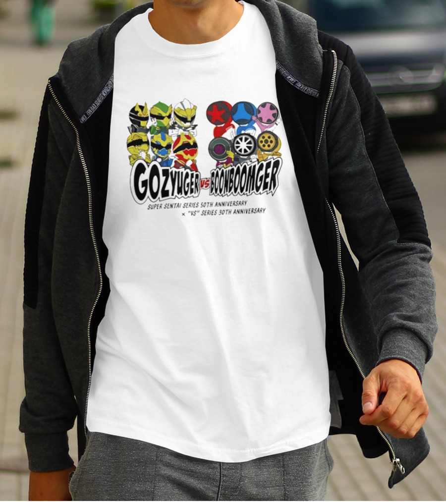 Gozyuger Vs Boonboomger Super Sentai Series 50th Anniversary Celebration Characters T-Shirt