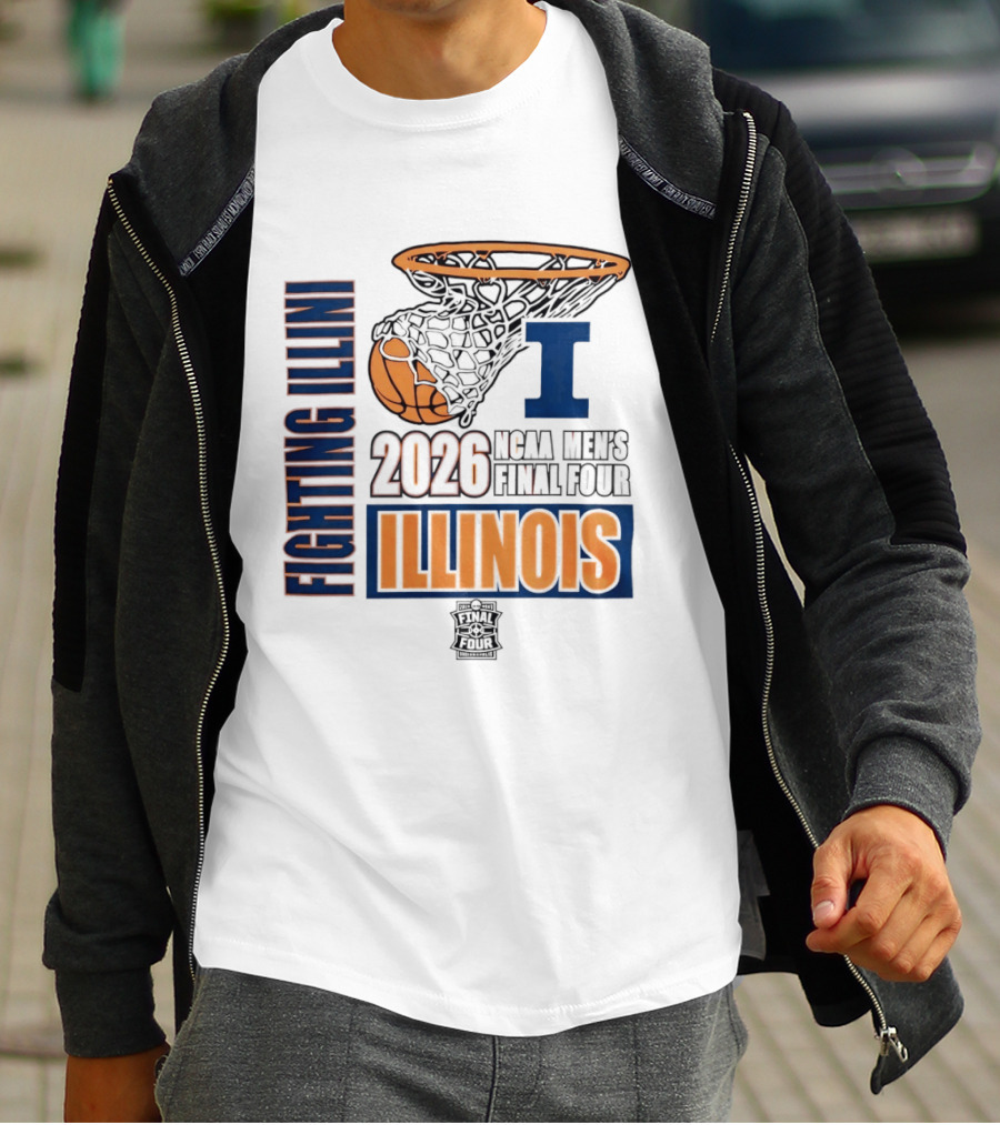 Fighting Illini 2026 NCAA Men's Final Four Illinois Basketball Net T-Shirt