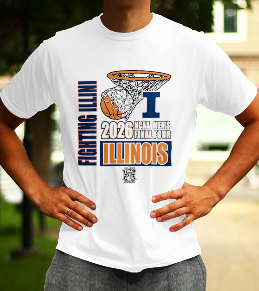 Fighting Illini 2026 NCAA Men's Final Four Illinois Basketball Net T-Shirt