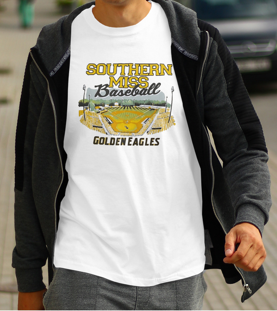 Southern Miss Baseball Golden Eagles Stadium Scene T-Shirt