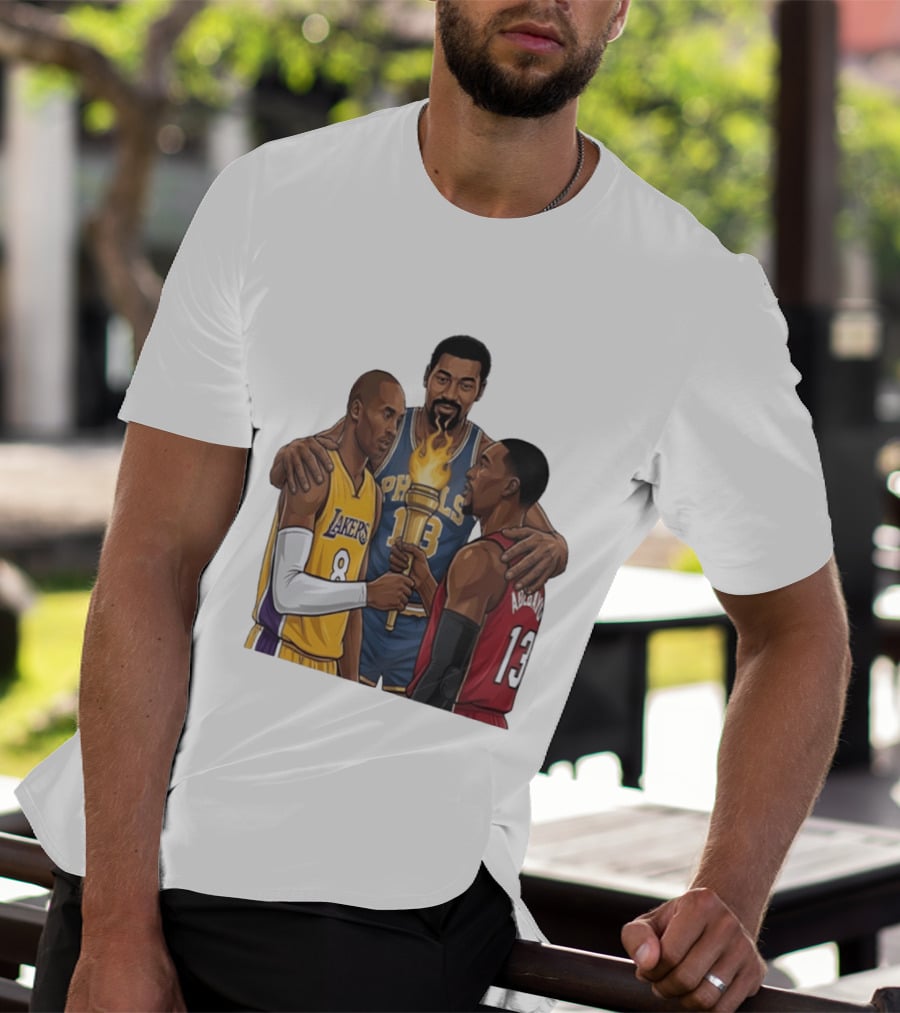 Wilt Chamberlain Kobe Bryant Lakers Bam Adebayo Miami Heat Passing The Torch T-Shirt