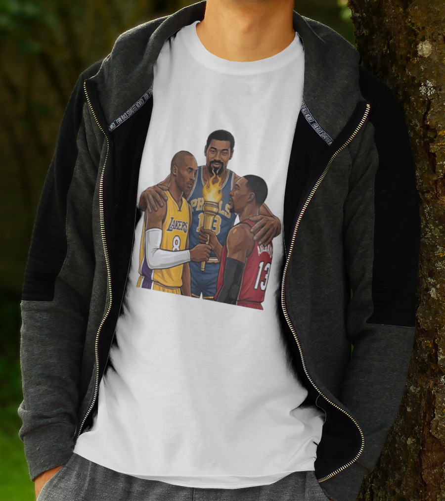 Wilt Chamberlain Kobe Bryant Lakers Bam Adebayo Miami Heat Passing The Torch T-Shirt
