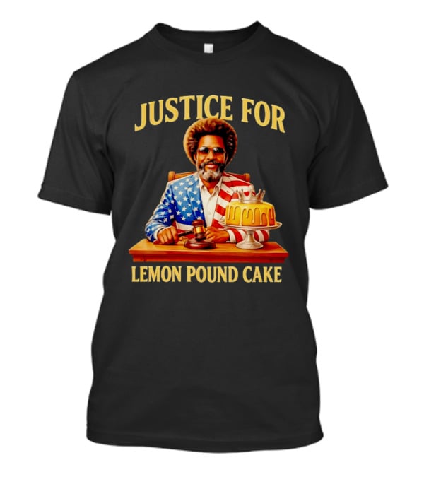 Justice For Lemon Pound Cake Meme Retro Style Judge With Gavel And Patriotic Suit T-Shirt