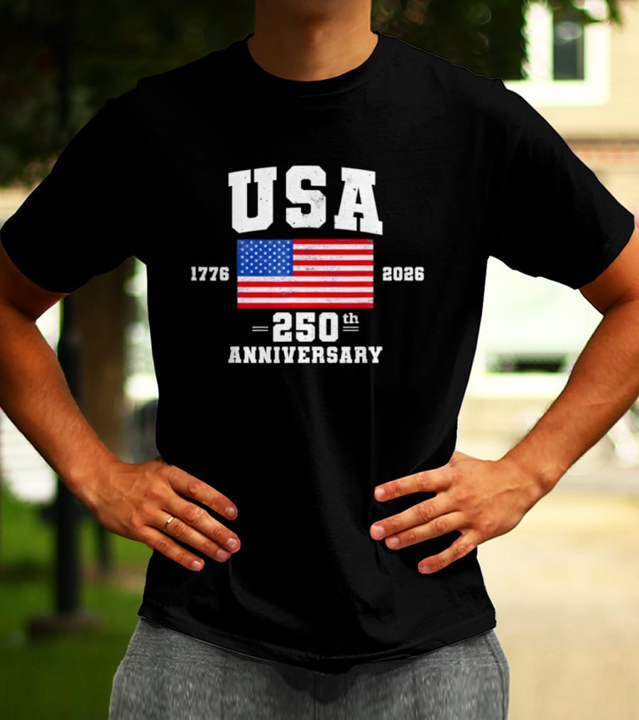 USA 1776 2026 American Flag Patriotic 250th Anniversary Celebration T-Shirt