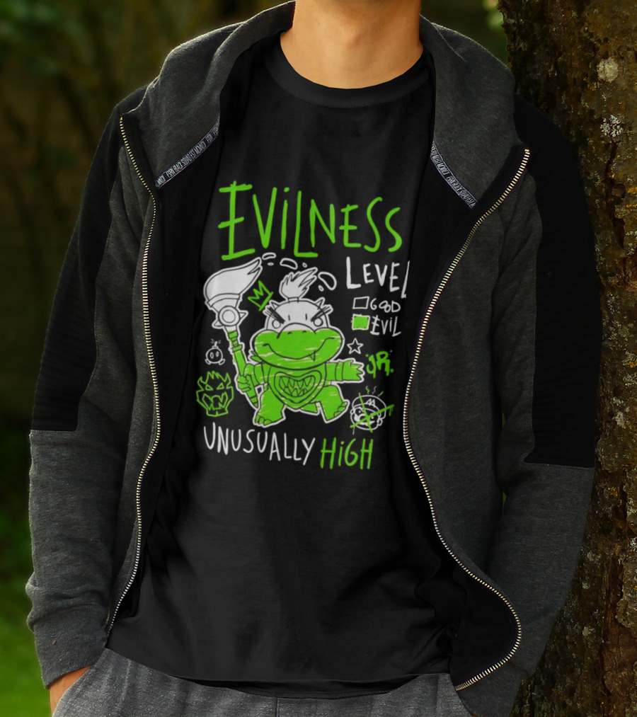 Baby Bowser Evilness Level Unusually High Mischievous Green T-Shirt