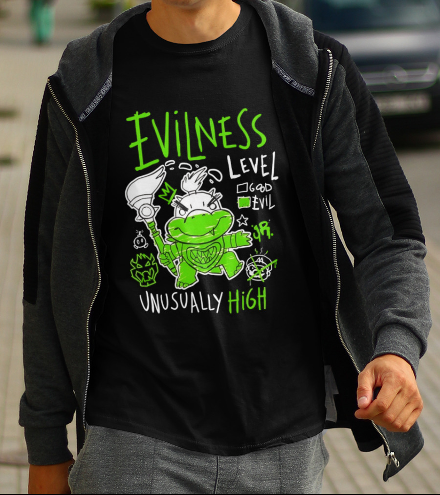 Baby Bowser Evilness Level Unusually High Mischievous Green T-Shirt