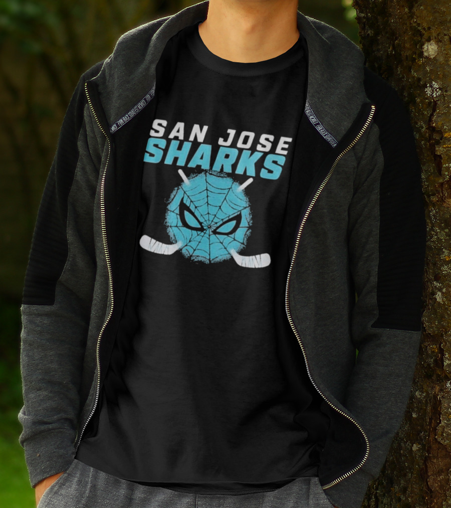 San Jose Sharks Spider Hockey Mask T-Shirt