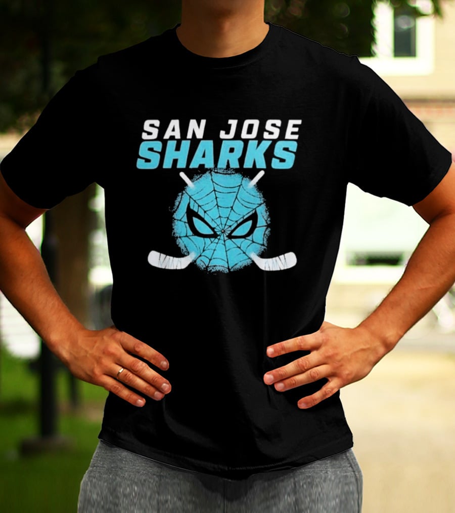 San Jose Sharks Spider Hockey Mask T-Shirt