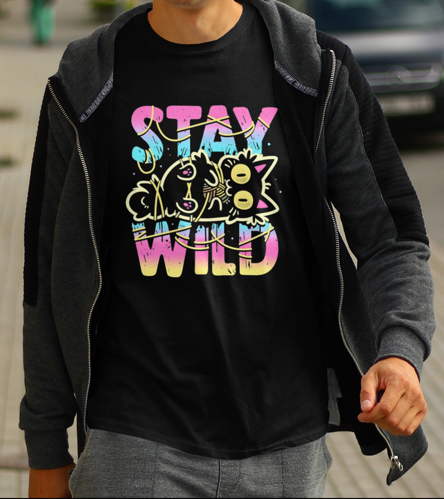 Stay Wild Wrapped In Chaos Cat Bound In Nonsense Blessed With Menace T-Shirt