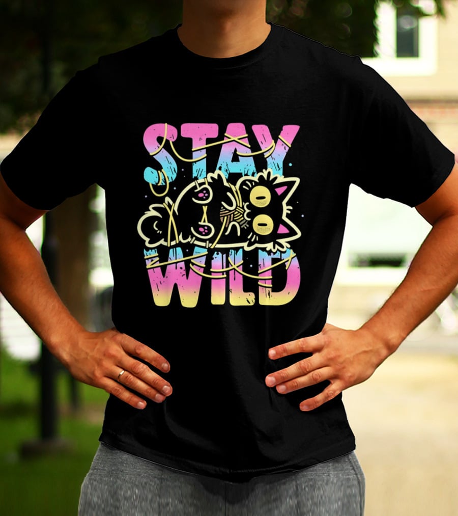 Stay Wild Wrapped In Chaos Cat Bound In Nonsense Blessed With Menace T-Shirt