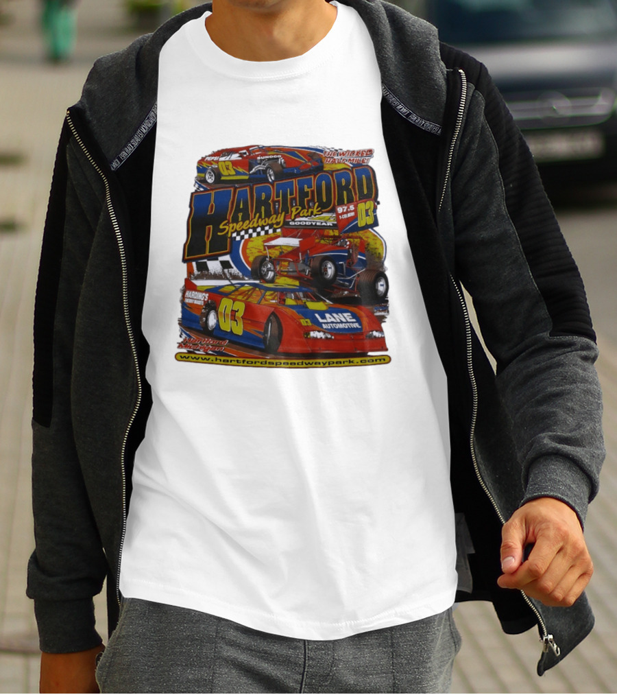 Hartford Speedway Park The Wicked Half Mile Lane Automotive Racing 03 T-Shirt