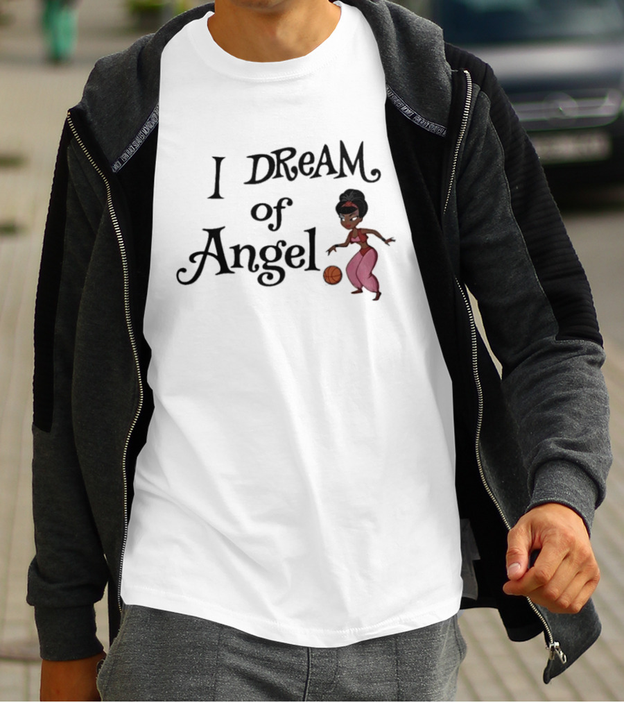 I Dream Of Angel Reese 5 Atlanta Dream WNBA Basketball Character Dribbling T-Shirt