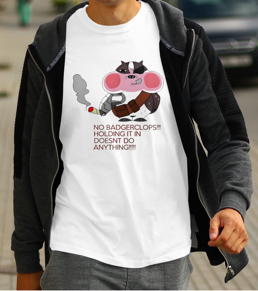 No Badgerclops Holding It In Doesn't Do Anything Smoking Cartoon T-Shirt