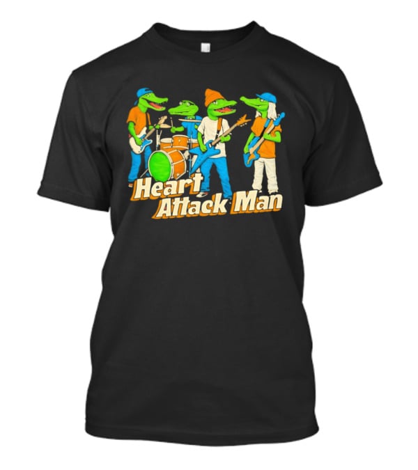 Heart Attack Man Gator Band Playing Music T-Shirt