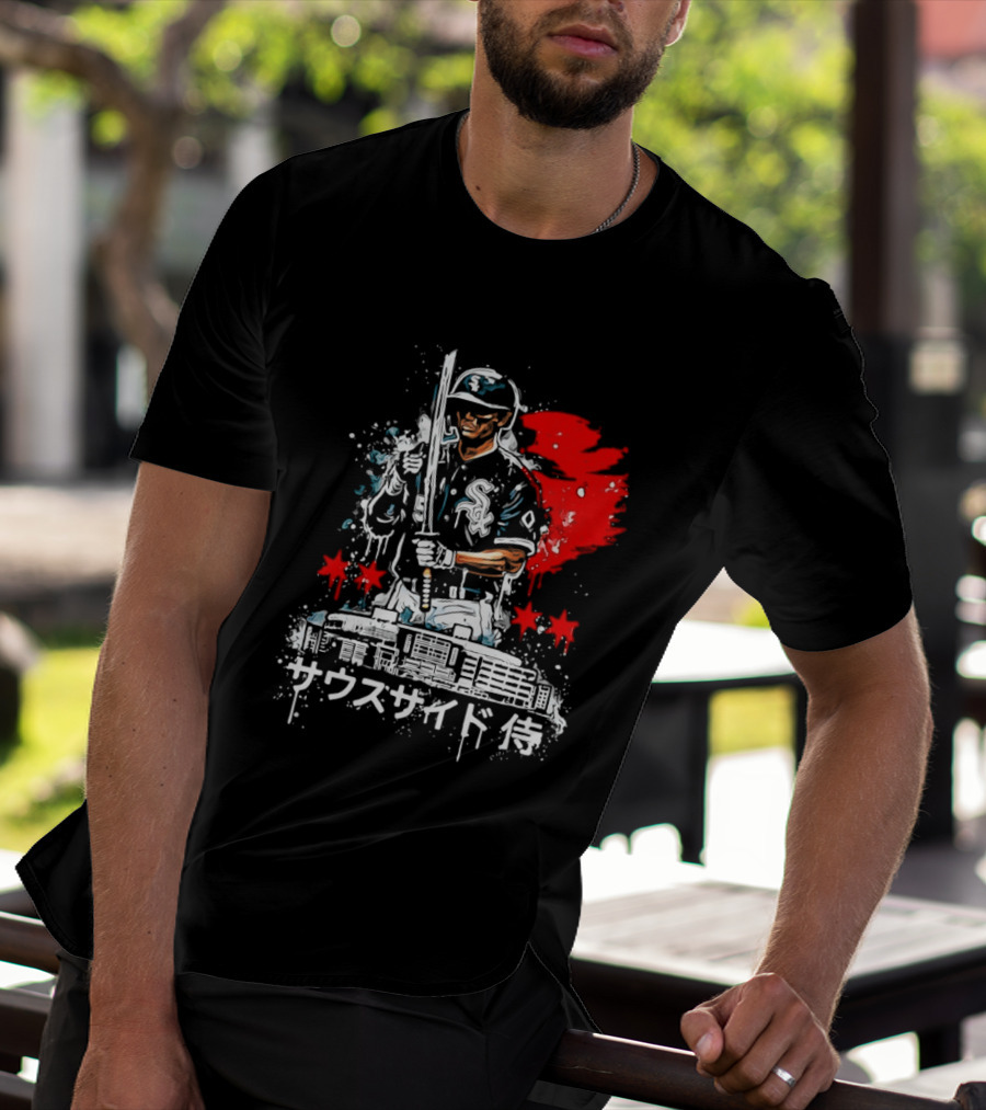 Southside Samurai Chicago White Sox Baseball Japanese Art Stadium Batting Samurai T-Shirt