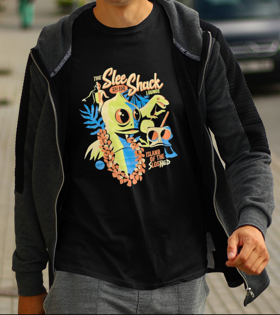 Slee Shack Rum Lounge Island Of The Sloshed Jeff Granito T-Shirt