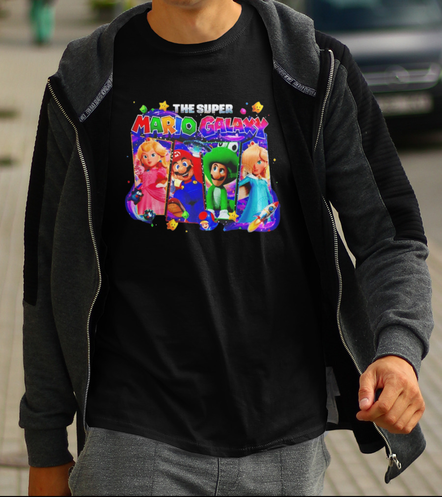 The Super Mario Galaxy Movie Characters Gamer Space Adventure T-Shirt