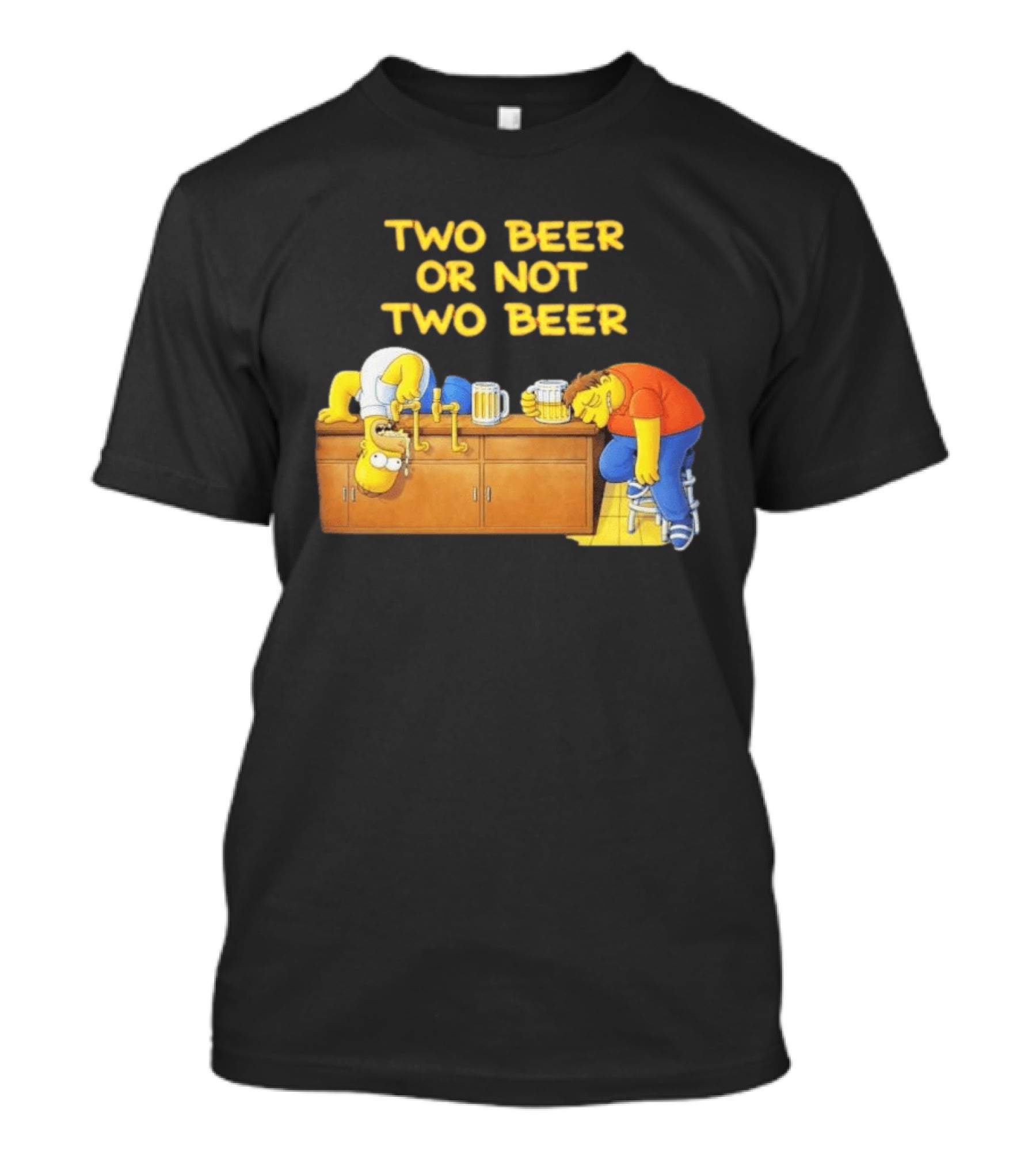 Two Beer Or Not Two Beer Simpsons Characters Drinking Scene T-Shirt