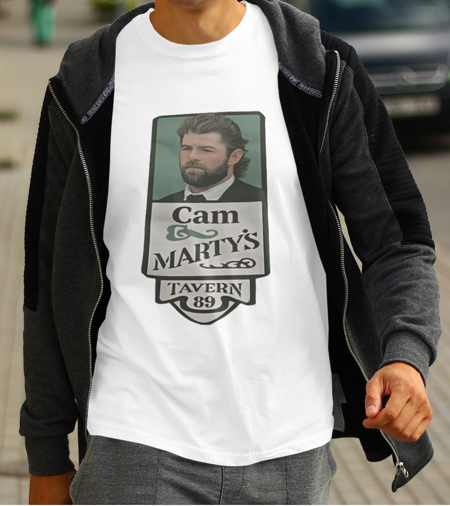Cam Marty's Tavern 89 Retro Style With Bearded Man T-Shirt