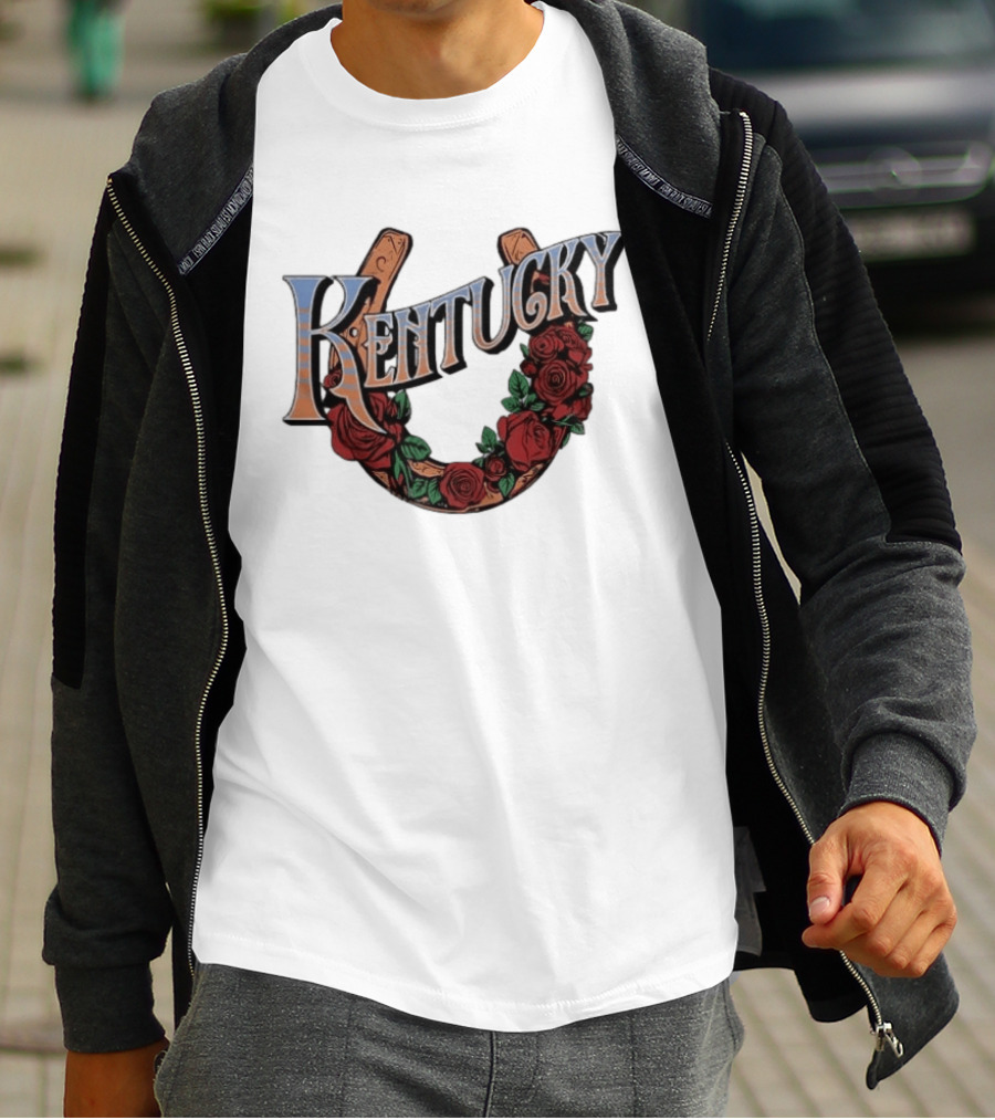 Kentucky Race For The Roses Horseshoe Rose Wreath T-Shirt