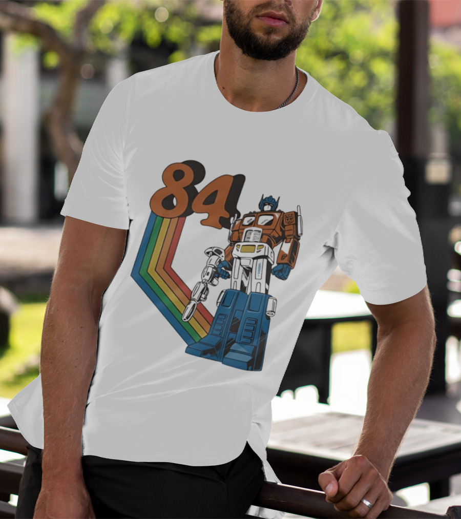 Optimus Prime 84 Retro Transformers Rainbow T-Shirt