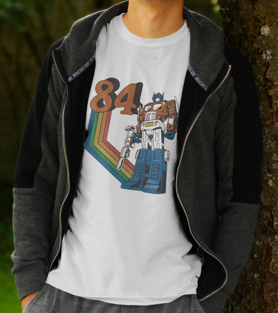 Optimus Prime 84 Retro Transformers Rainbow T-Shirt
