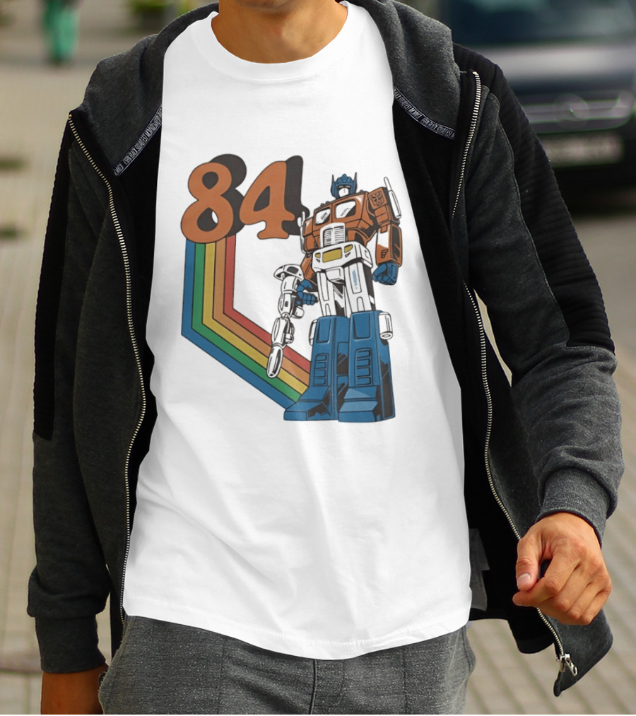 Optimus Prime 84 Retro Transformers Rainbow T-Shirt