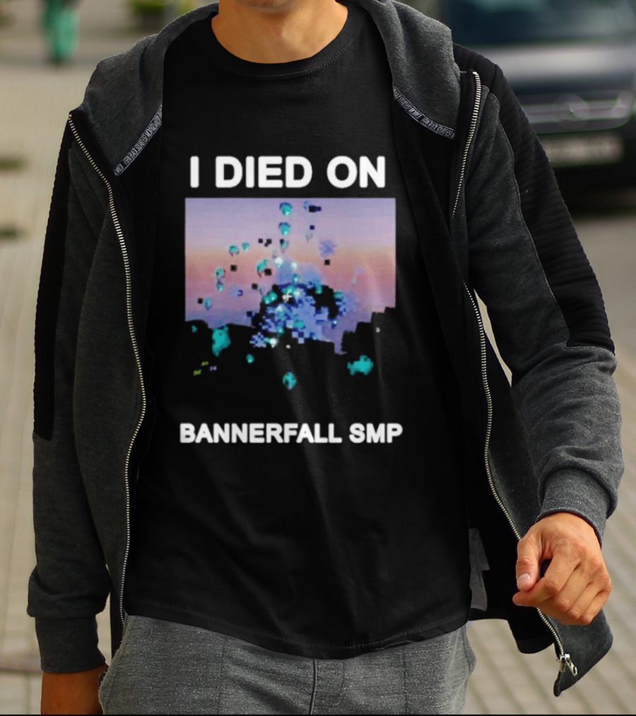 I Died On Bannerfall SMP Colorful Abstract Pixel Explosion T-Shirt