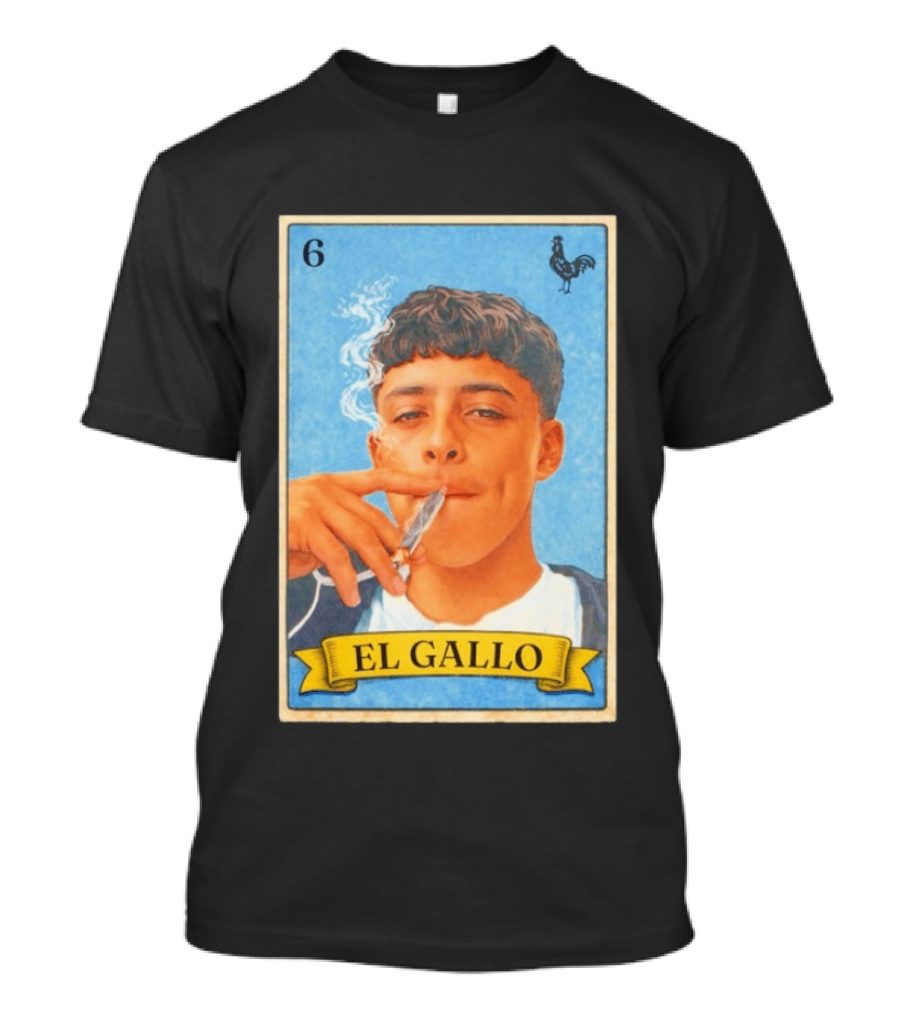 El Gallo Smoking Card 6 Rooster T-Shirt