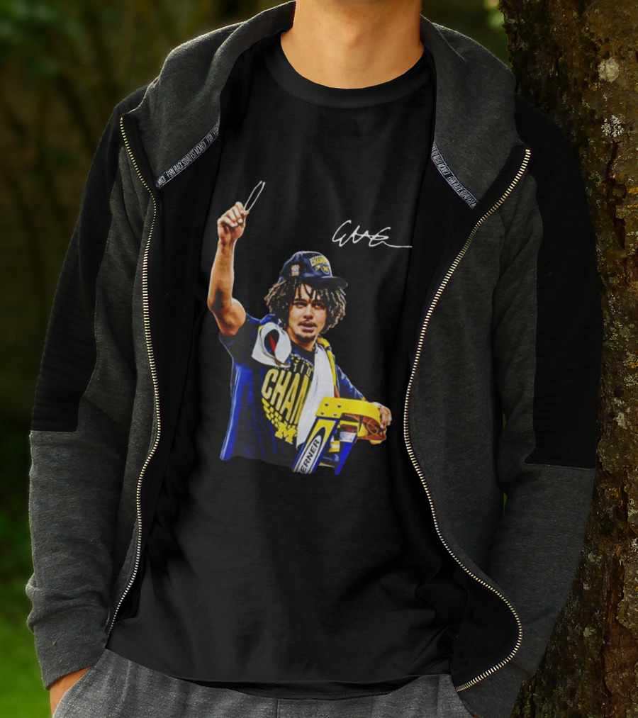 Elliot Cadeau Michigan Wolverines Natty Champ Victory Celebration T-Shirt