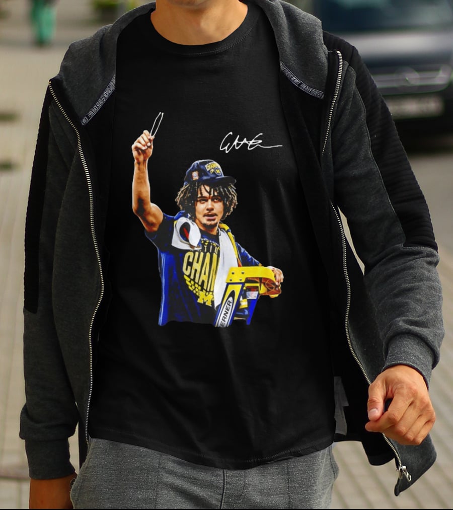 Elliot Cadeau Michigan Wolverines Natty Champ Victory Celebration T-Shirt