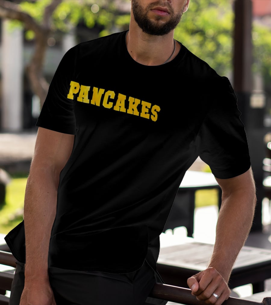 Pancakes Breakfast Food Lover Retro Yellow T-Shirt