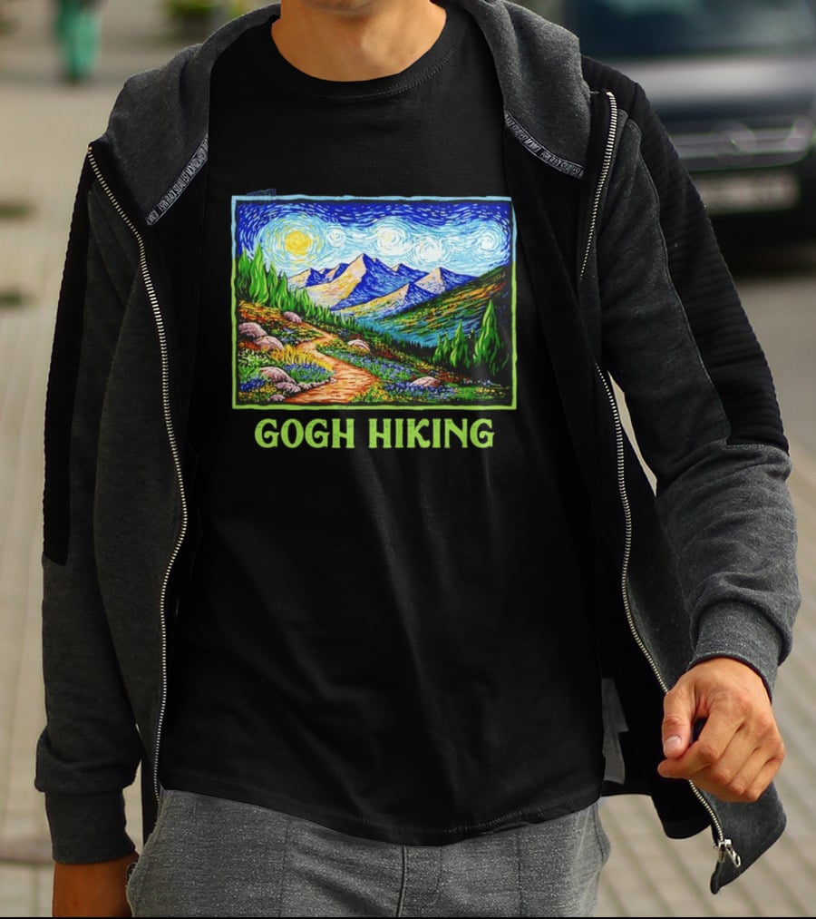 Van Gogh Starry Night Hiking Adventure T-Shirt