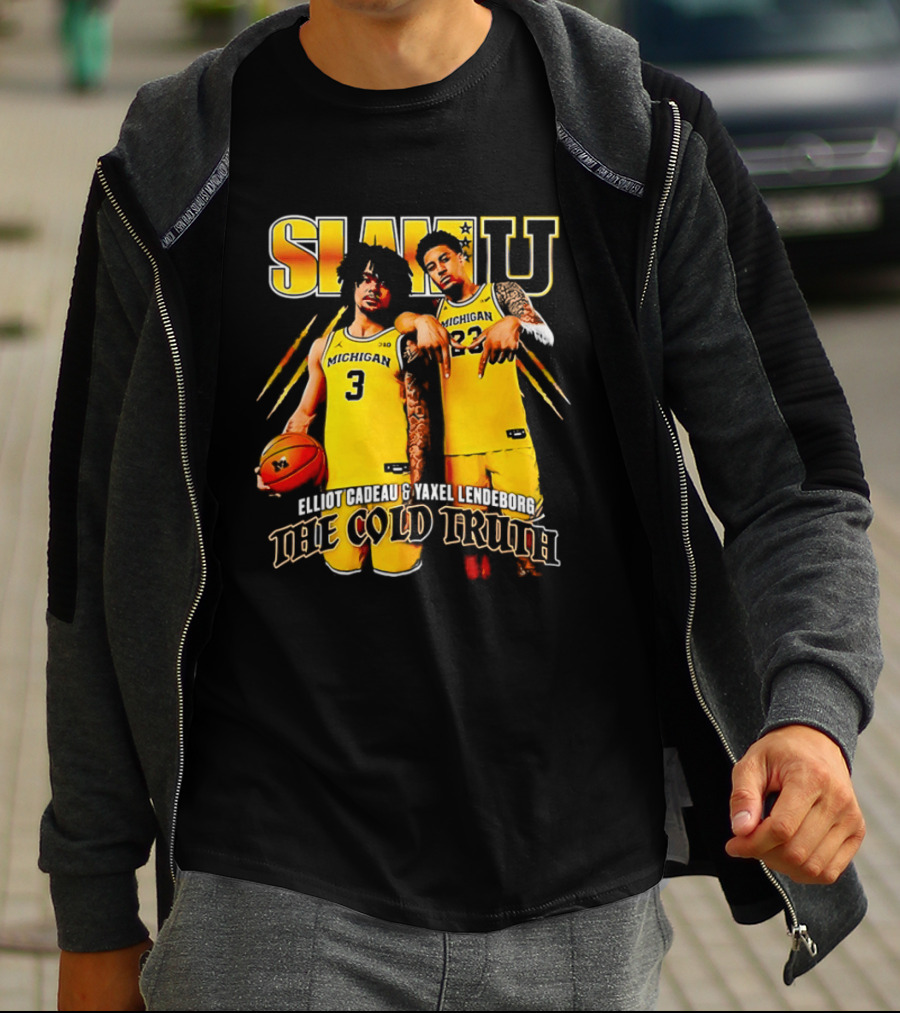 SLAMU Michigan Wolverines Yaxel Lendeborg And Elliot Cadeautee The Cold Truth T-Shirt