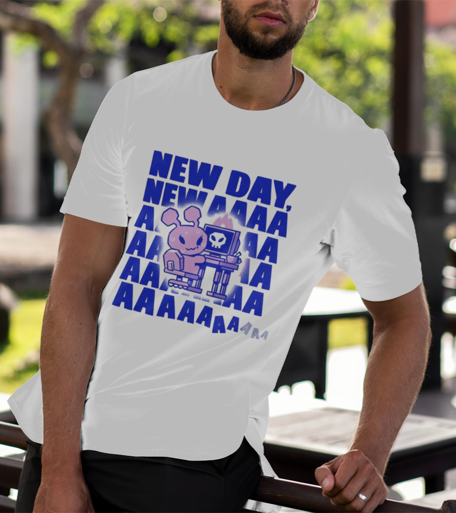 New Day New AAAAA Bunny Computer Screen T-Shirt