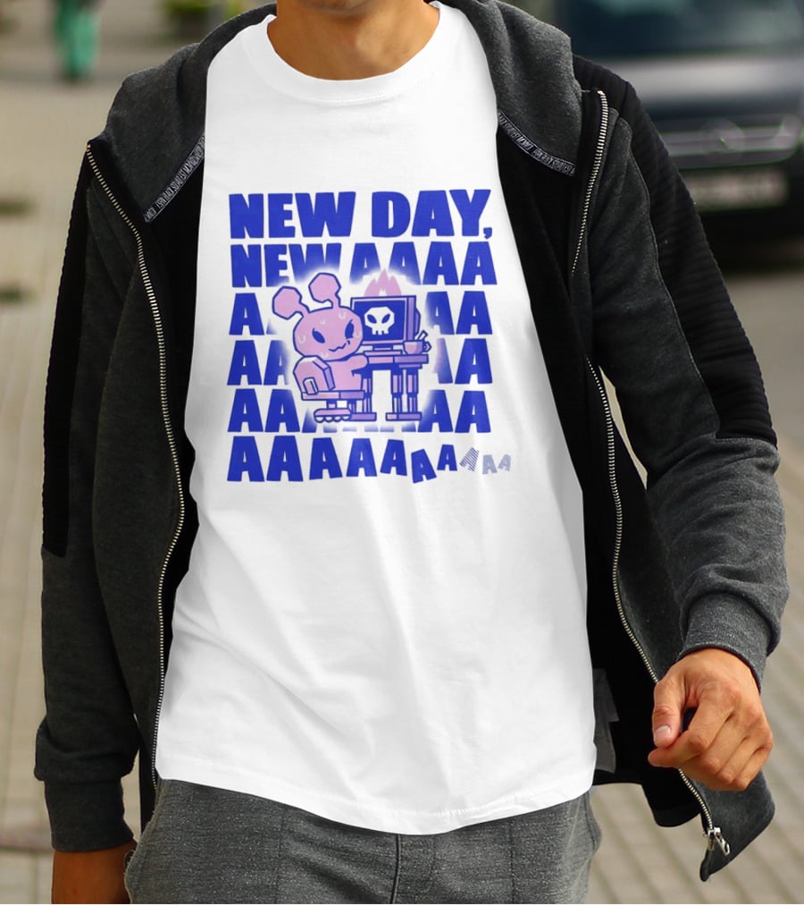 New Day New AAAAA Bunny Computer Screen T-Shirt