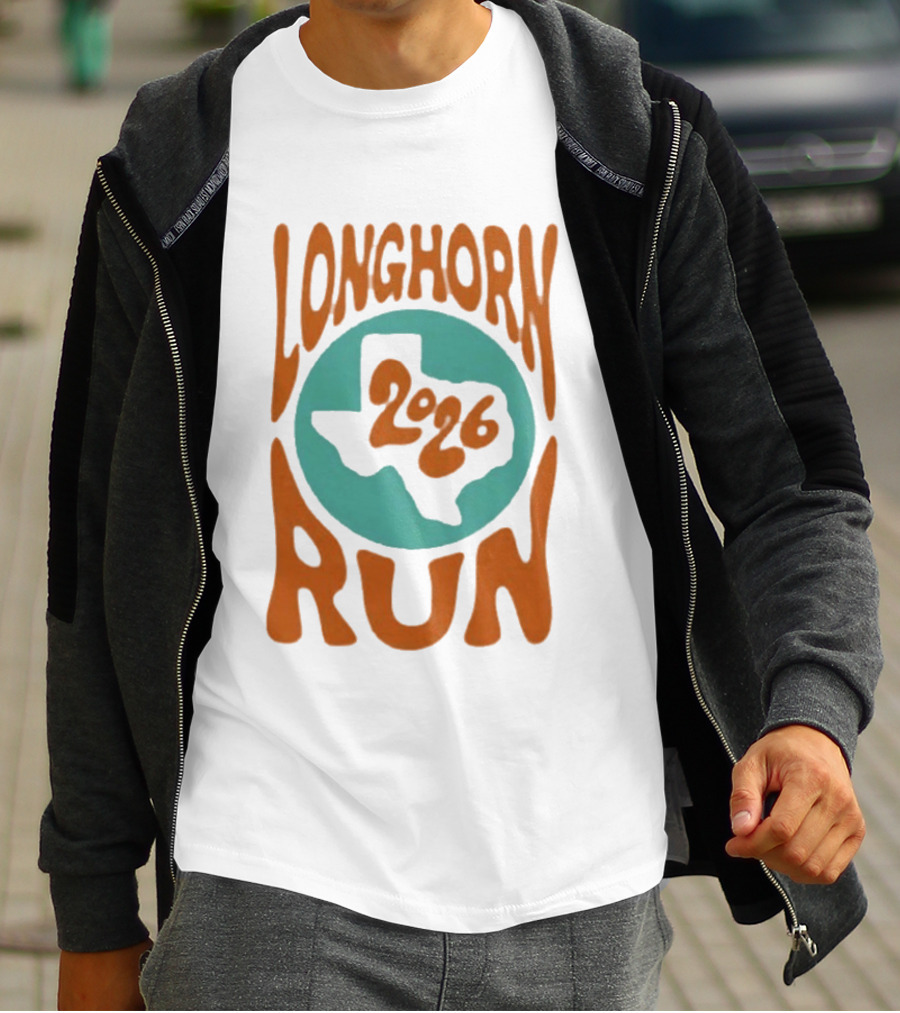 Texas Longhorn Run 2026 Event Logo With State T-Shirt